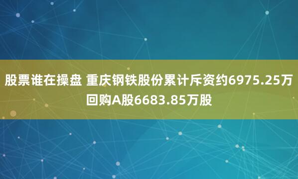 股票谁在操盘 重庆钢铁股份累计斥资约6975.25万回购A股6683.85万股