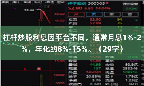 杠杆炒股利息因平台不同，通常月息1%-2%，年化约8%-15%。（29字）